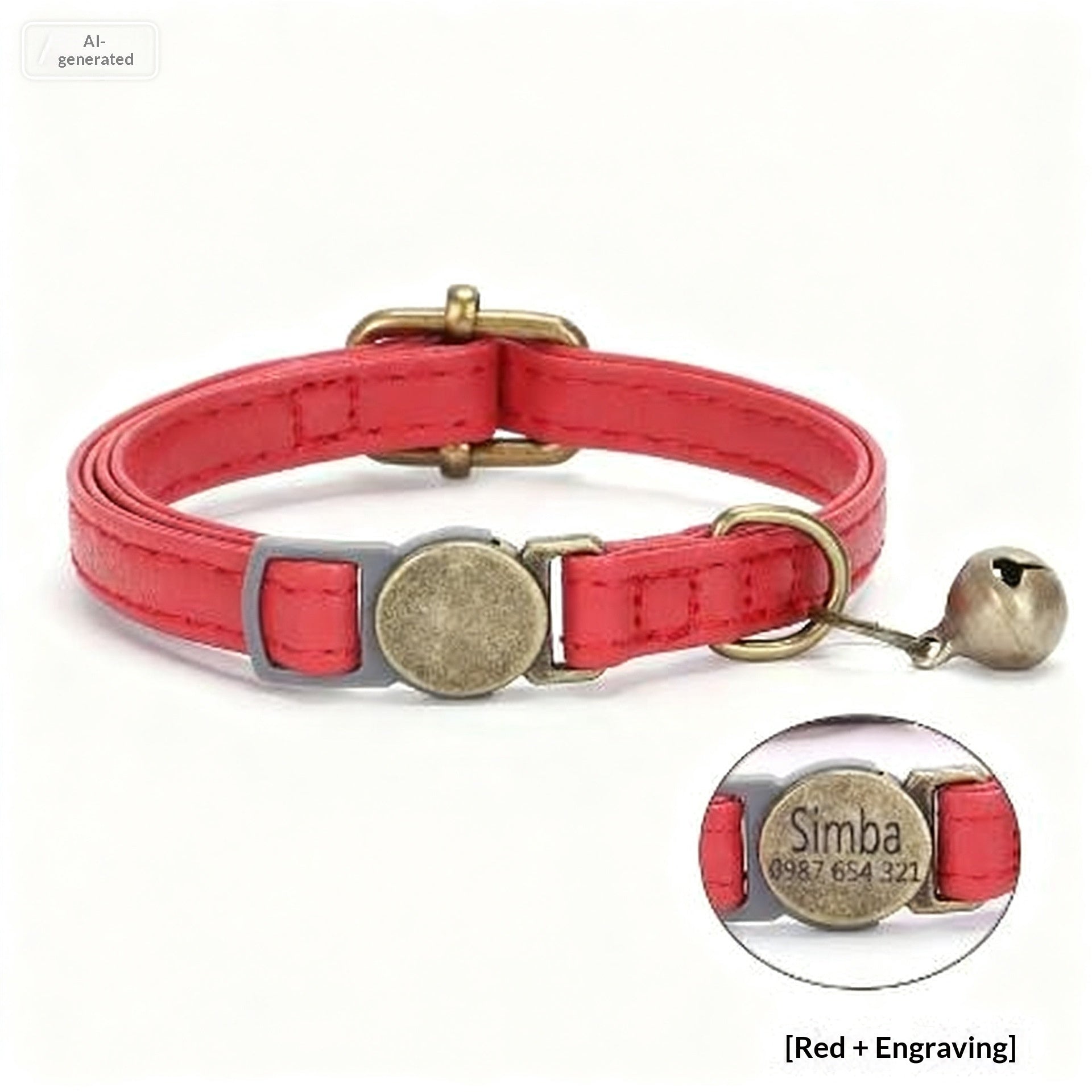 Collar de cuero retro para gato: elegante, duradero y ajustable
