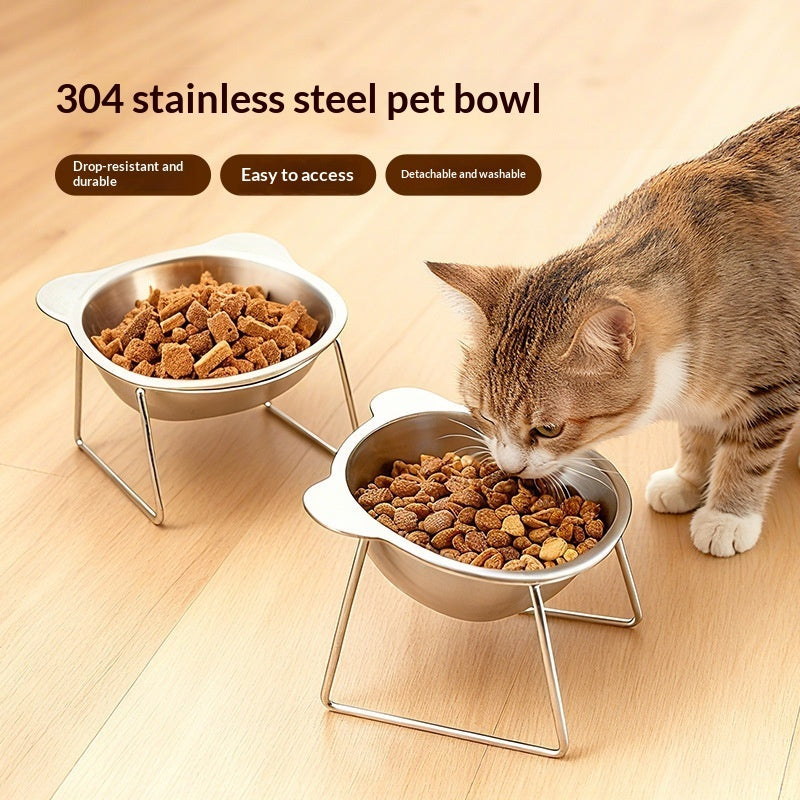 Elevated Stainless Steel Pet Bowl with Stand – For Cats & Dogs