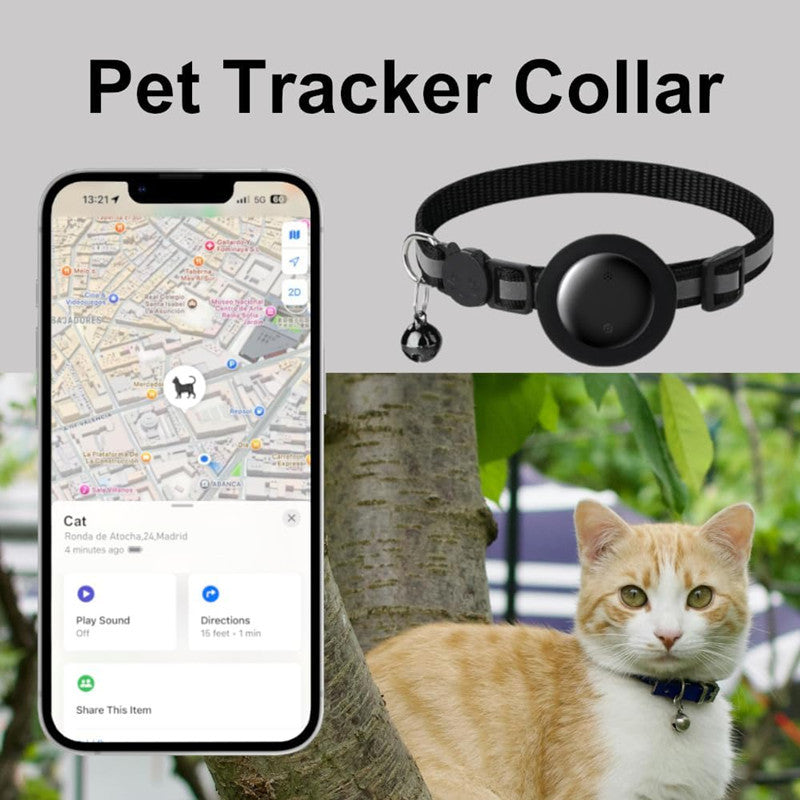 GPS Cat Tracker Collar – Apple Find My Compatible, Waterproof