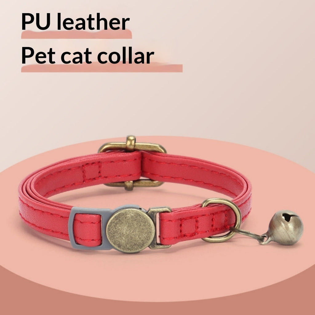 Retro Leather Cat Collar – Stylish, Durable & Adjustable