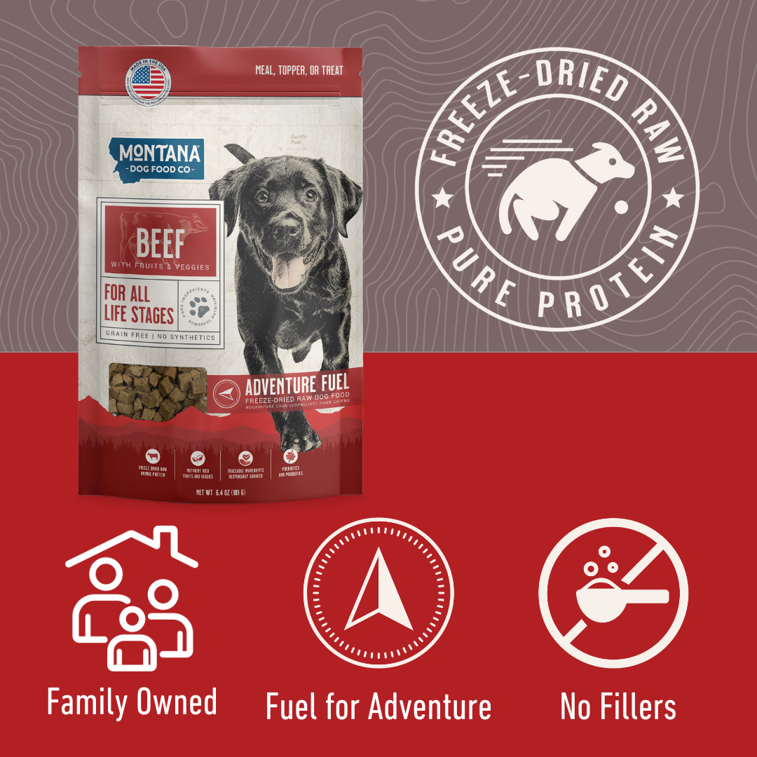 Combustible de Aventura Crudo Liofilizado Sin Granos con Carne de Res (Alimento para Perros)