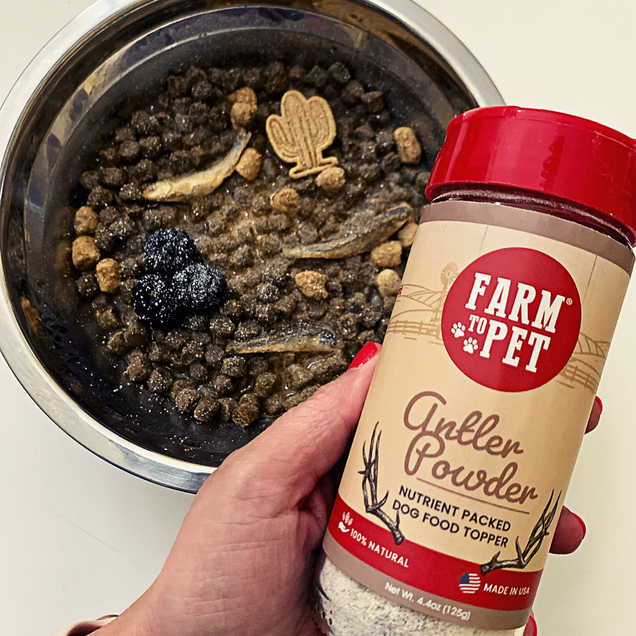 Suplemento Nutricional en Polvo de Asta de Ciervo Treat Topper para Perros y Gatos