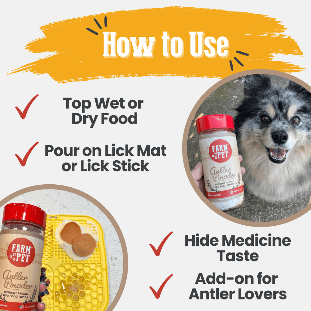 Suplemento Nutricional en Polvo de Asta de Ciervo Treat Topper para Perros y Gatos