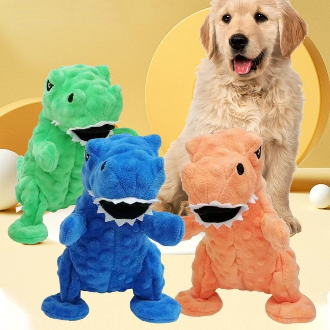 Juguete dental para perros Dinosaurio – Papel arrugado y peluche