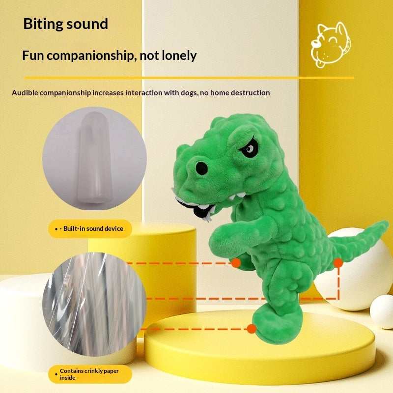 Juguete dental para perros Dinosaurio – Papel arrugado y peluche