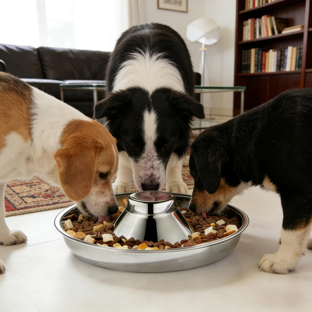 Juego de Cuencos Destetadores para Cachorros de Acero Inoxidable – Comedero para Camadas de Múltiples Cachorros