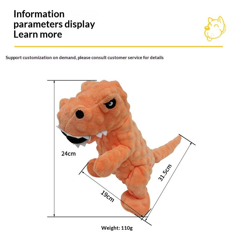 Juguete dental para perros Dinosaurio – Papel arrugado y peluche